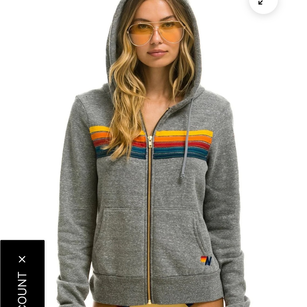 Aviator Nation New Without tags- Classic Hoodie with Multicolor Stripes